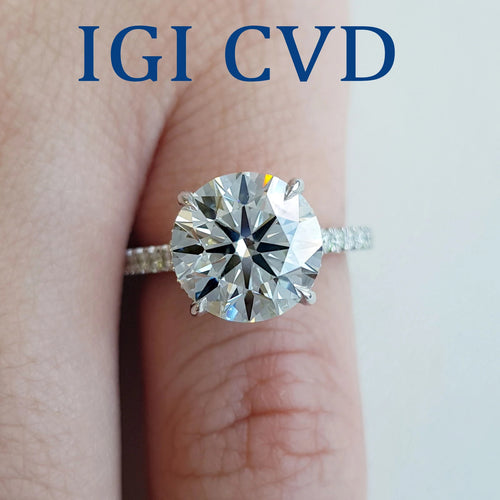 Certified IGI 2.0 Ct.TW Round Brilliant VS/ EF Diamond Engagement Ring in 14K White Gold