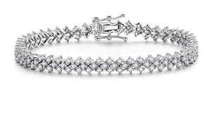 Round Brilliant VVS Full-Diamond Cuban Tennis Bracelet