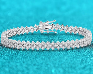 Round Brilliant VVS Full-Diamond Cuban Tennis Bracelet