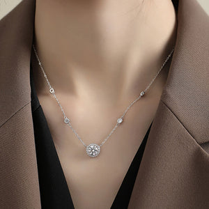 Certified 1.0 Ct.TW Round Brilliant Little Starlight Diamond Necklace