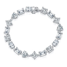 Load image into Gallery viewer, Certified 18 Ct.TW Irregular Brilliant VVS/D Diamond Glace Cocktail Chain Bracelet in 18K White Gold