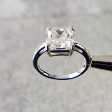 Load image into Gallery viewer, Certified IGI 1.0 Ct.TW Asscher Brilliant Solitaire Diamond VS1/ DF Promise Ring in Pure Solid 14K White Gold