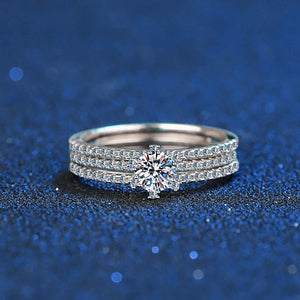 Certified 0.5 Ctw Round Brilliant VVS Diamond Halo Classic Ring Set