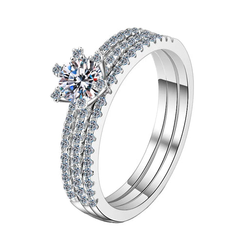 Certified 0.5 Ctw Round Brilliant VVS Diamond Halo Classic Ring Set