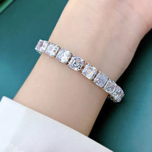 Load image into Gallery viewer, Princess Brilliant High Carbon Diamond Square Chain Bracelet – Luxury