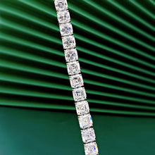 Load image into Gallery viewer, Princess Brilliant High Carbon Diamond Square Chain Bracelet – Luxury