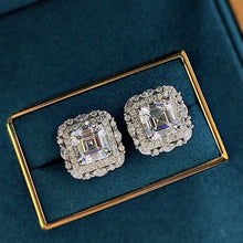 Load image into Gallery viewer, Certified 4.0 Ct.TW Asscher Brilliant VVS Diamond Pagoda Stud Earrings