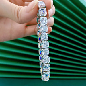 Princess Brilliant High Carbon Diamond Square Chain Bracelet – Luxury