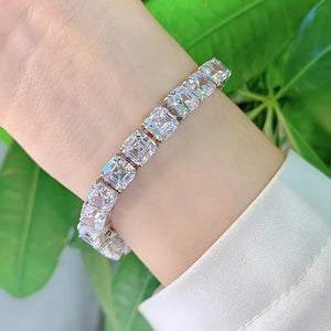 Princess Brilliant High Carbon Diamond Square Chain Bracelet – Luxury