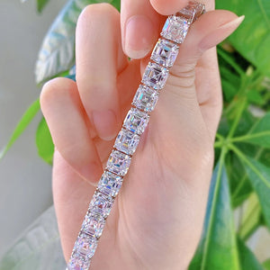 Princess Brilliant High Carbon Diamond Square Chain Bracelet – Luxury