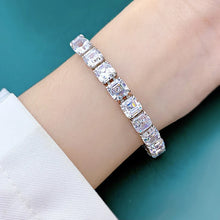 Load image into Gallery viewer, Princess Brilliant High Carbon Diamond Square Chain Bracelet – Luxury