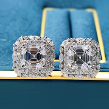 Load image into Gallery viewer, Certified 4.0 Ct.TW Asscher Brilliant VVS Diamond Pagoda Stud Earrings