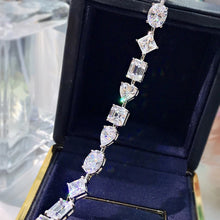 Load image into Gallery viewer, Different Shape Brilliant Full High Carbon Diamond Chain Bracelet