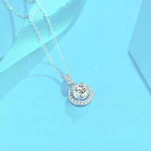 Certified 1.0 Ctw Round Brilliant VVS Diamond Whirlwind Charm Necklace