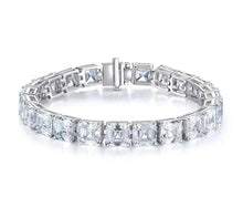 Load image into Gallery viewer, Princess Brilliant High Carbon Diamond Square Chain Bracelet – Luxury