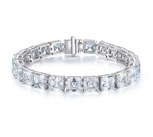 Princess Brilliant High Carbon Diamond Square Chain Bracelet – Luxury