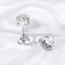 Load image into Gallery viewer, Certified 8.0 Ctw Heart Brilliant VVS Lab Diamond Sparkling 3Prong Solitaire Earrings