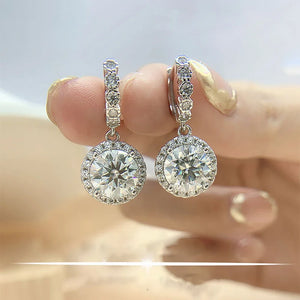 Certified 6.0 Ct.TW Round Brilliant VVS Diamond Sunflower Hoop Earrings