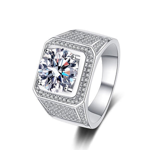 Certified 5.0 Ctw Round Brilliant VVS Diamond Solitaire Business Man Ring