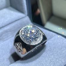 Load image into Gallery viewer, Certified 5.0 Ctw Round Brilliant VVS GEM Lab Diamond Halo Exclusive Men Engagement Ring