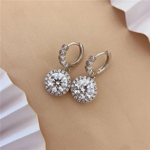 Certified 6.0 Ct.TW Round Brilliant VVS Diamond Sunflower Hoop Earrings