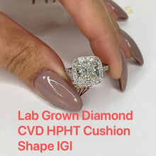 Load image into Gallery viewer, Certified IGI 5.0 Ct Cushion VS/DE Diamond Engagement Ring 14K Gold