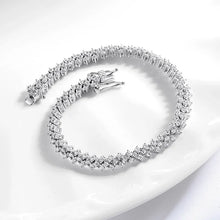 Load image into Gallery viewer, Round Brilliant VVS Full-Diamond Cuban Tennis Bracelet