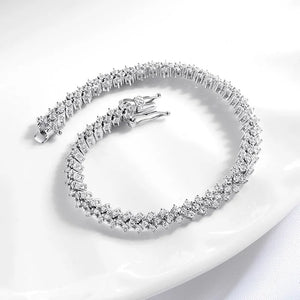 Round Brilliant VVS Full-Diamond Cuban Tennis Bracelet