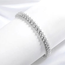 Load image into Gallery viewer, Round Brilliant VVS Full-Diamond Cuban Tennis Bracelet