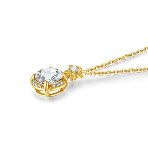 Certified 3.0 Ctw Round Brilliant VVS 4Prong Diamond Rising Star Pendant Necklace in 18K Yellow Gold