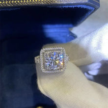 Load image into Gallery viewer, Certified 3.0 Ctw Big Square Round Brilliant VVS Shinny 4Cross Diamond Ring