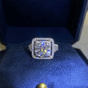 Certified 3.0 Ctw Big Square Round Brilliant VVS Shinny 4Cross Diamond Ring