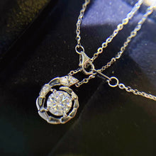 Load image into Gallery viewer, Certified 1.0 Ctw Round Brilliant VVS Curly Shell Diamond Pendant Necklace