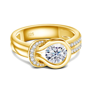 Round Brilliant All-Diamond Ring - 1.2 Ct Center, 0.7 Ct Sidestones
