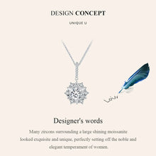 Load image into Gallery viewer, Certified 1.0 Ctw Round Brilliant VVS Diamond Flower Pendant Necklace