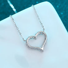 Load image into Gallery viewer, Certified 2.0 Ctw Round Brilliant VVS Lab-Created Eternity Heart Love Connected Diamond Pendant Necklace in 18K White Gold