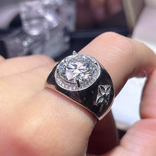 Load image into Gallery viewer, Certified 5.0 Ctw Round Brilliant VVS GEM Lab Diamond Halo Exclusive Men Engagement Ring