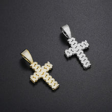 Load image into Gallery viewer, Certified 1.2 Ct.TW Round Brilliant VVS Cuban Diamond Cross Pendant