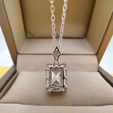 Load image into Gallery viewer, Certified 1.0 Ctw Emerald Brilliant VVS Rectangle Diamond Necklace