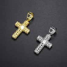 Load image into Gallery viewer, Certified 1.2 Ct.TW Round Brilliant VVS Cuban Diamond Cross Pendant