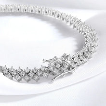 Load image into Gallery viewer, Round Brilliant VVS Full-Diamond Cuban Tennis Bracelet