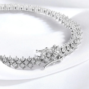 Round Brilliant VVS Full-Diamond Cuban Tennis Bracelet