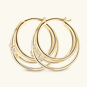 Certified 0.16 Ct.TW VVS Diamond Multi-Layer Circle Hoop Earrings