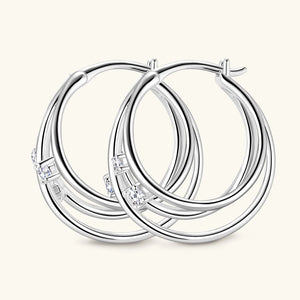 Certified 0.16 Ct.TW VVS Diamond Multi-Layer Circle Hoop Earrings