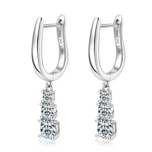 Load image into Gallery viewer, Certified 1.8 Ct.TW Round Brilliant VVS Three Stage Full-Diamond Stud Earrings