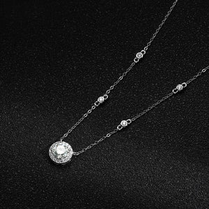 Certified 1.0 Ct.TW Round Brilliant Little Starlight Diamond Necklace