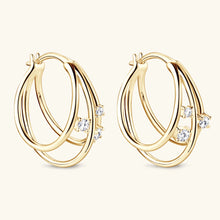 Load image into Gallery viewer, Certified 0.16 Ct.TW VVS Diamond Multi-Layer Circle Hoop Earrings