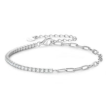 Load image into Gallery viewer, Certified 0.93 Ctw Round Brilliant VVS Paperclip Tennis Diamond Bracelet