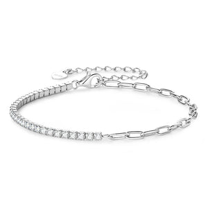 Certified 0.93 Ctw Round Brilliant VVS Paperclip Tennis Diamond Bracelet