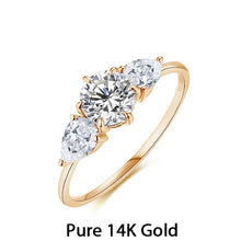 Load image into Gallery viewer, Certified 1.5 Ct.TW Round Brilliant VVS Halo Diamond Cocktail Engagement Ring in Luxury 14K Pure Solid Yellow Gold